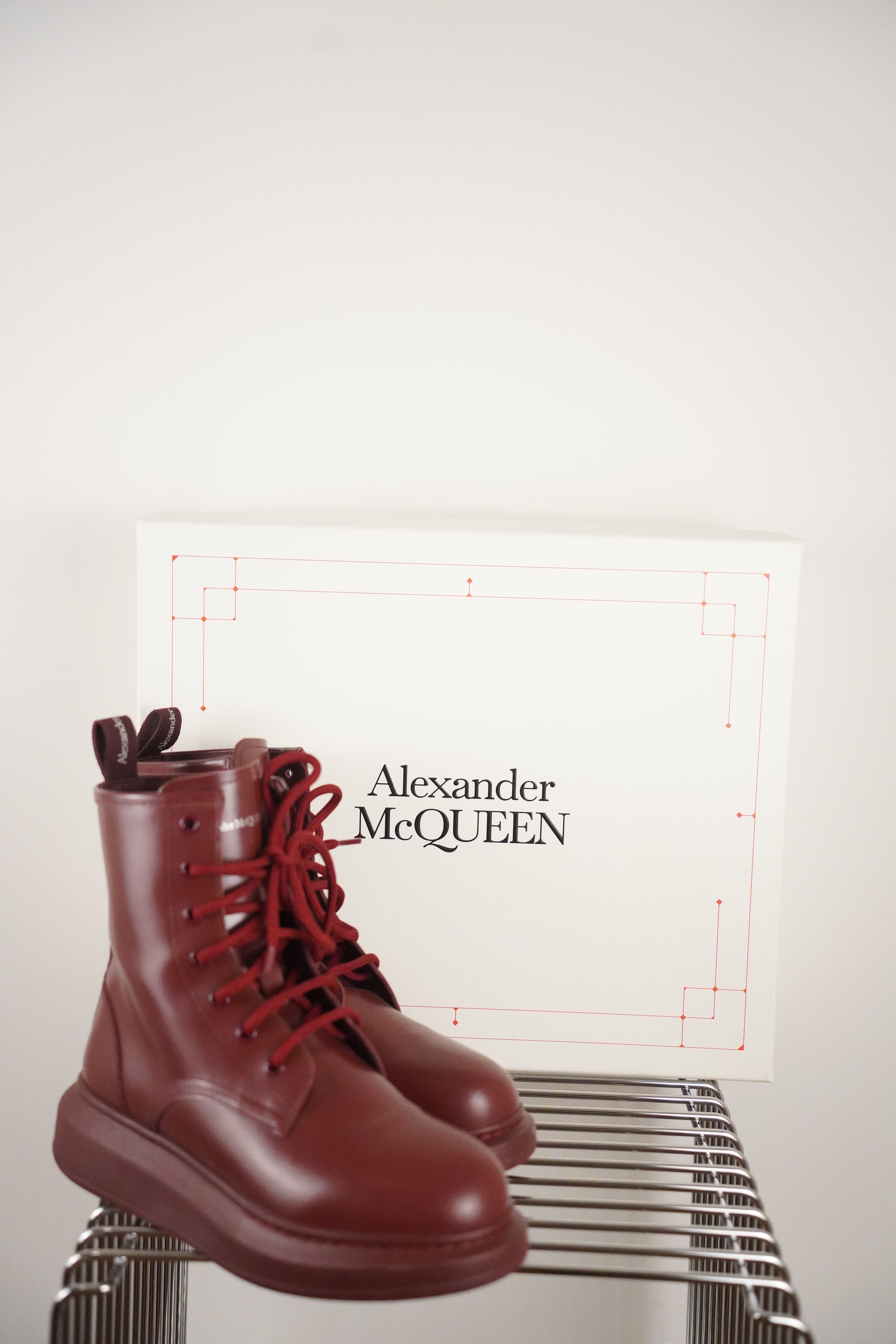 ALEXANDER McQueen Hybrid Boots | weinrot| Gr. 38