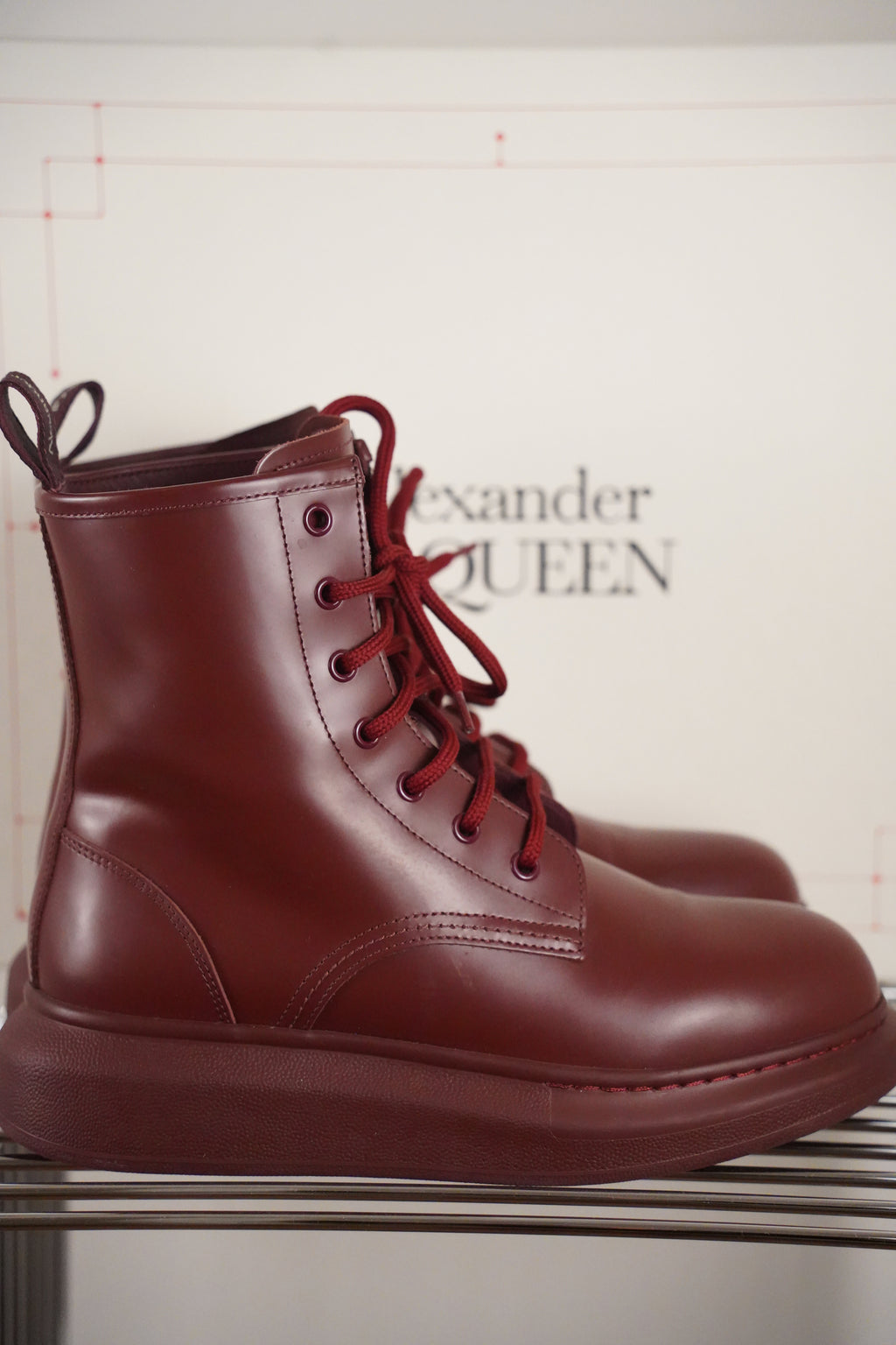 ALEXANDER McQueen Hybrid Boots | weinrot| Gr. 38