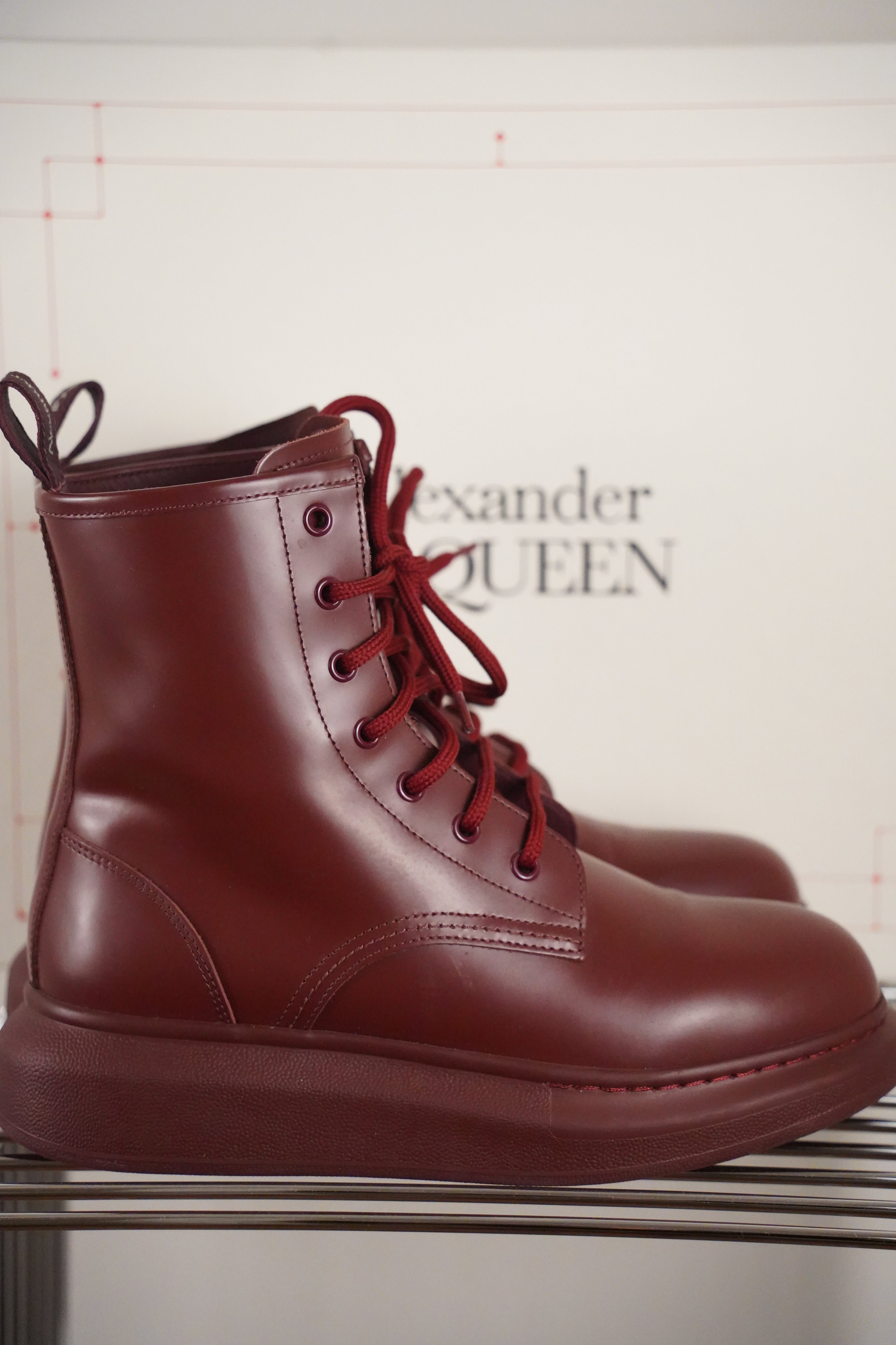 ALEXANDER McQueen Hybrid Boots | weinrot| Gr. 38
