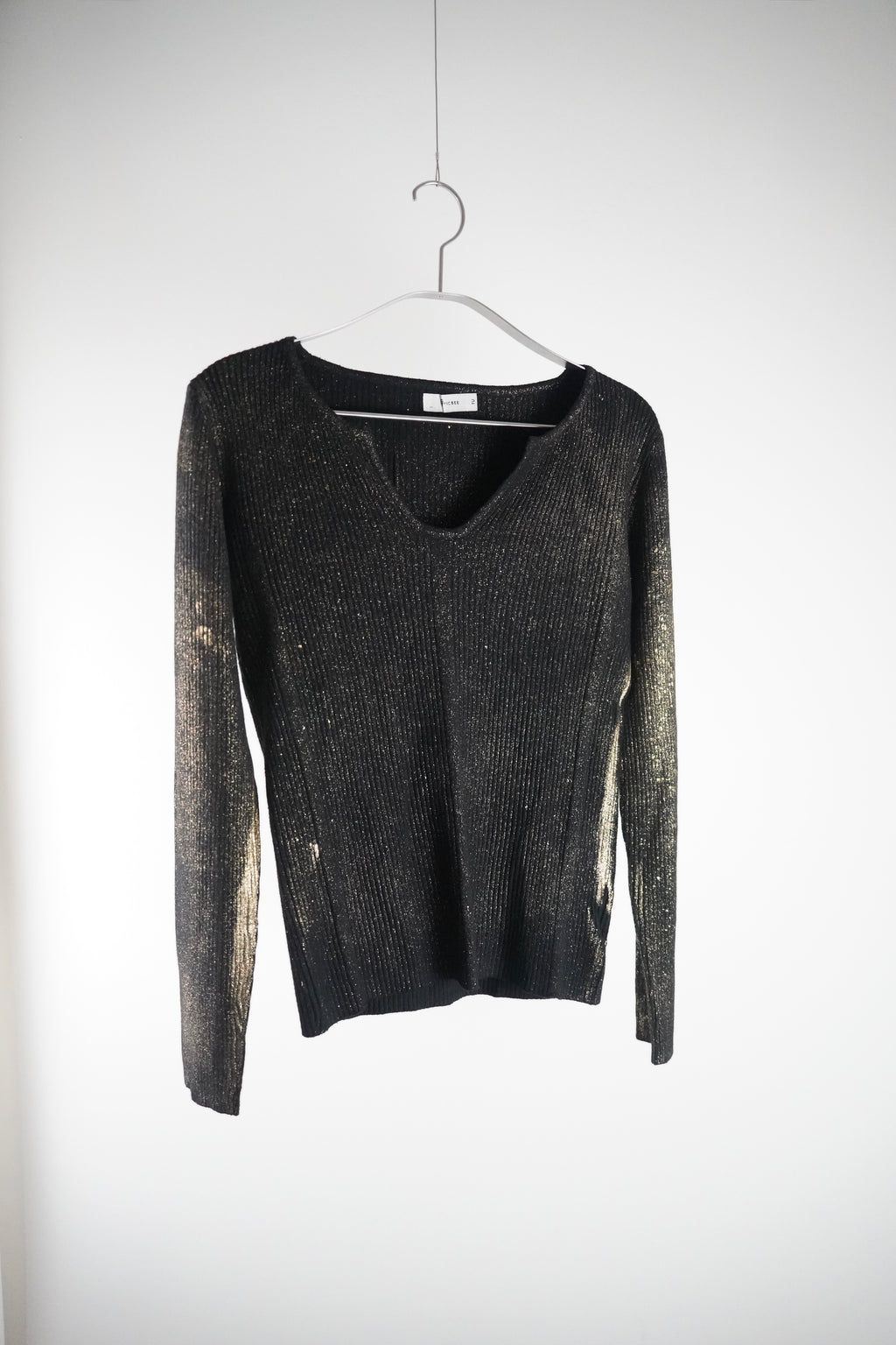 VICBEE Feinstrickpullover mit Goldschimmer | Gr. Eineitsgröße