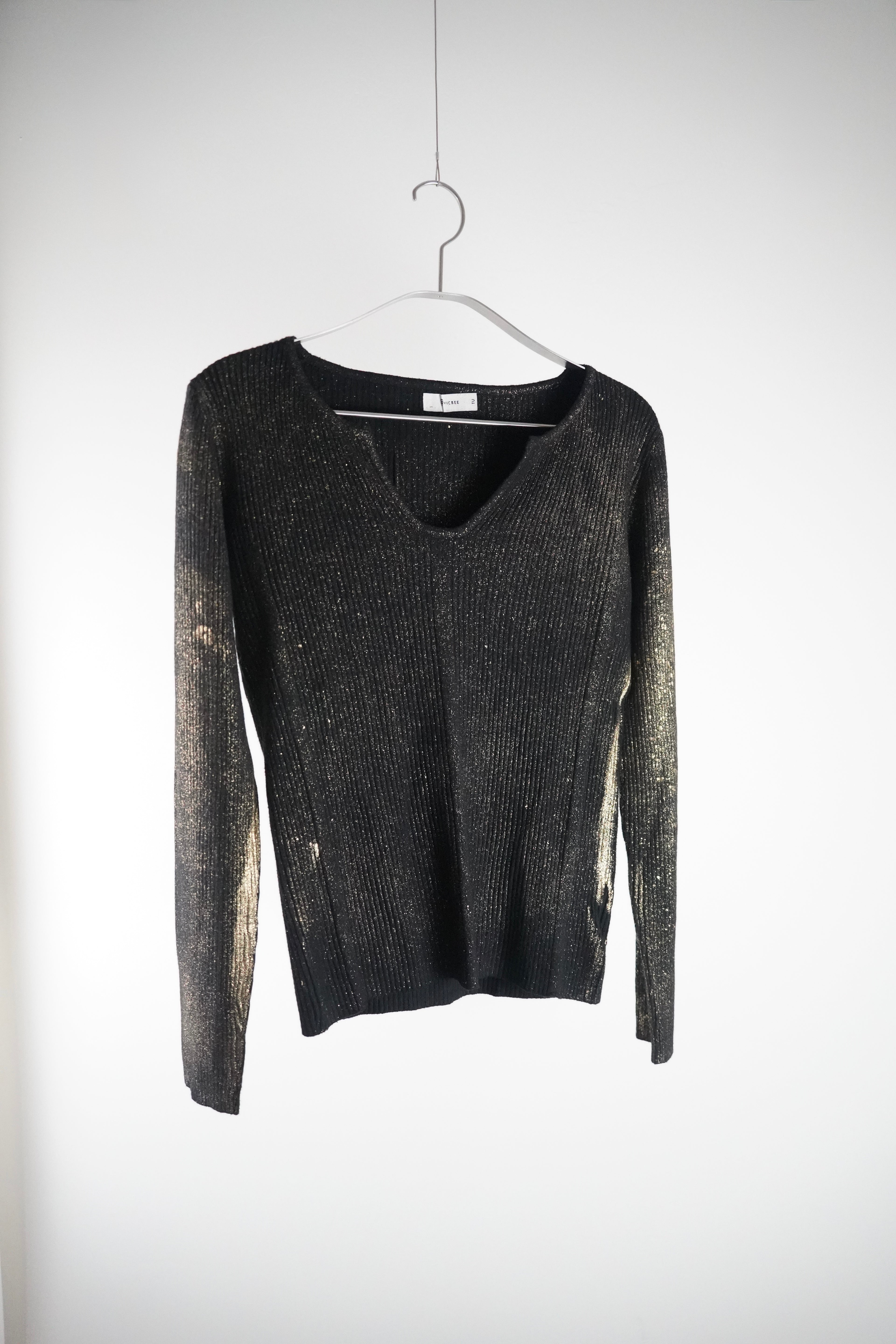 VICBEE Feinstrickpullover mit Goldschimmer | Gr. Eineitsgröße