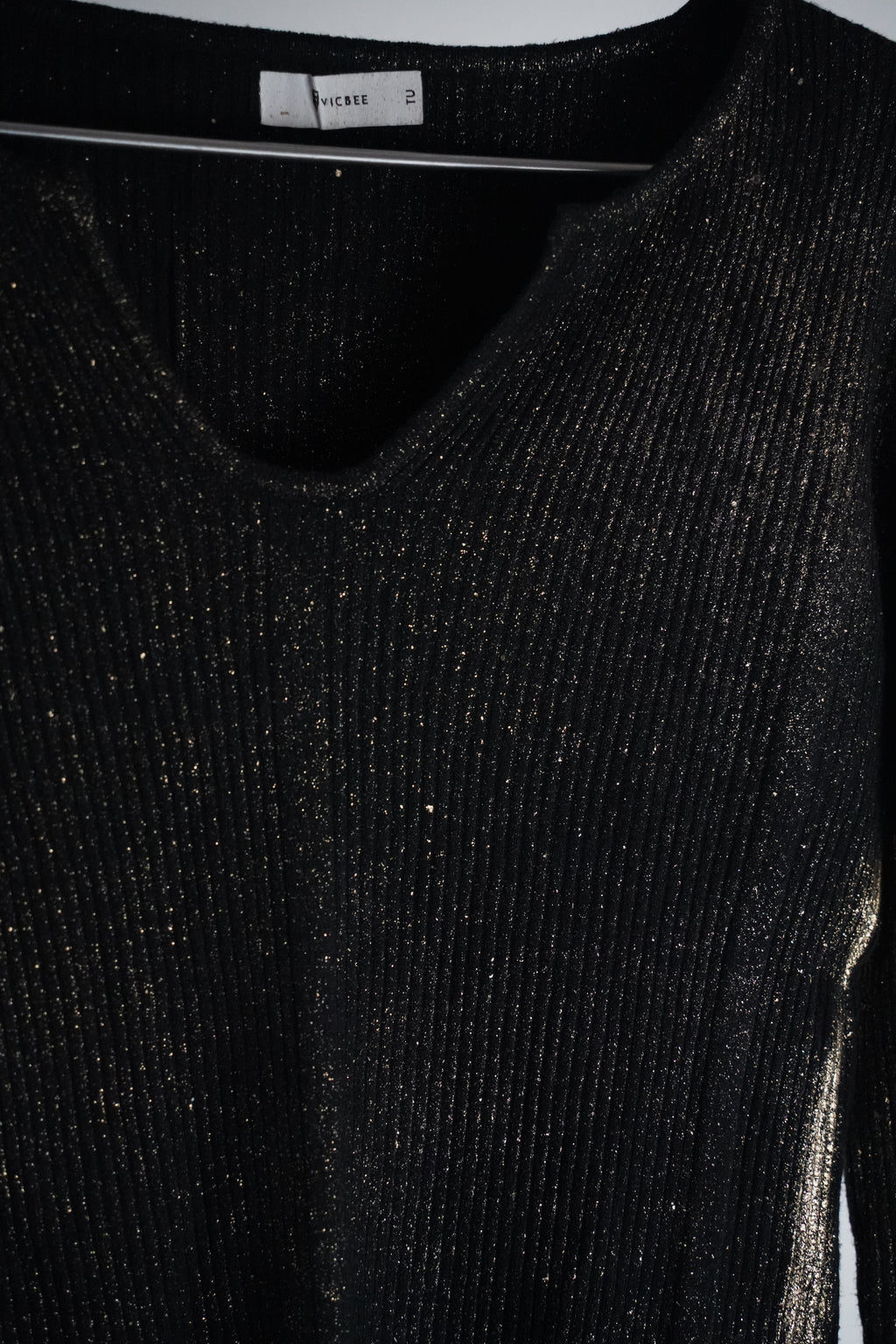 VICBEE Feinstrickpullover mit Goldschimmer | Gr. Eineitsgröße