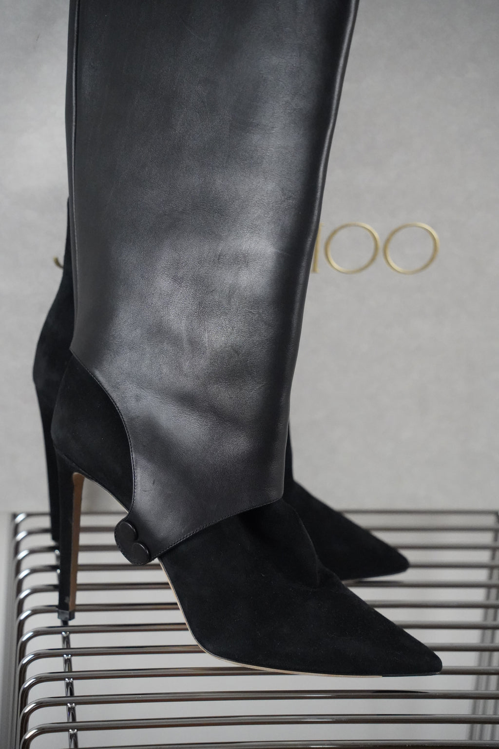 JIMMY CHOO 'Hurley' 2-in 1 Wildleder& Lederstiefel/ Stiefelette | Gr. 40