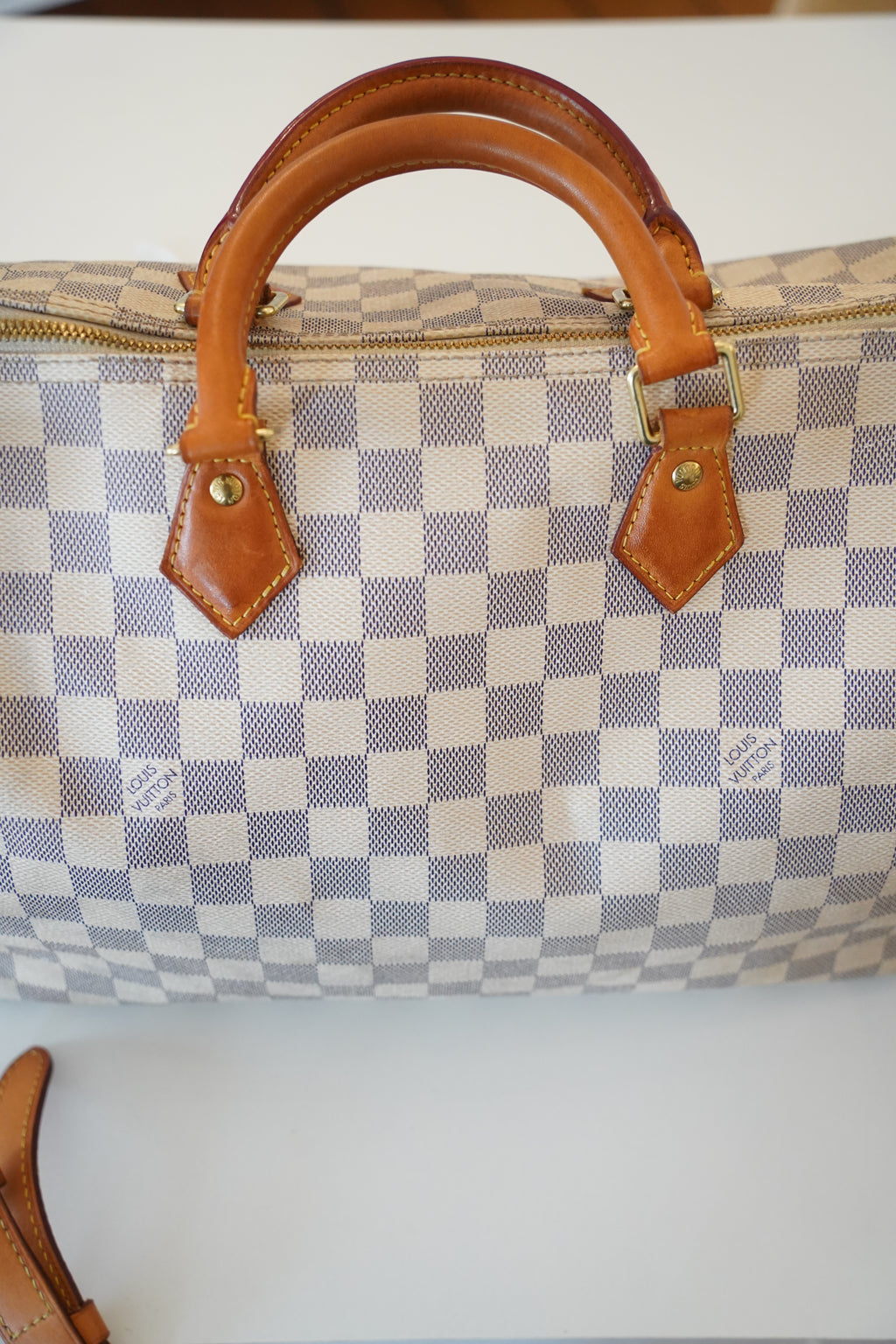 LOUIS VUITTON Speedy Bandoulière 35 Damier Azur Canvas Handtasche