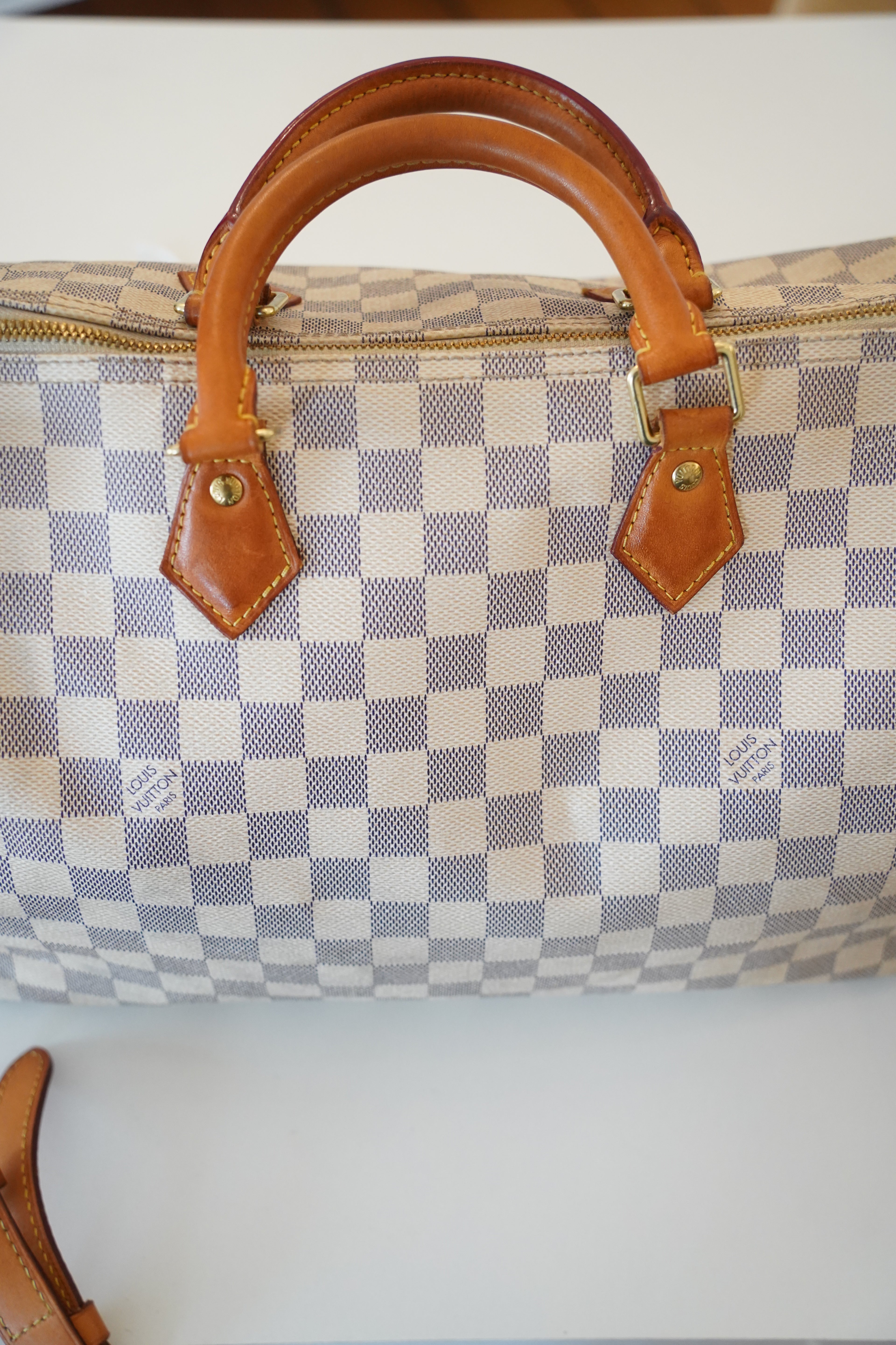 LOUIS VUITTON Speedy Bandoulière 35 Damier Azur Canvas Handtasche