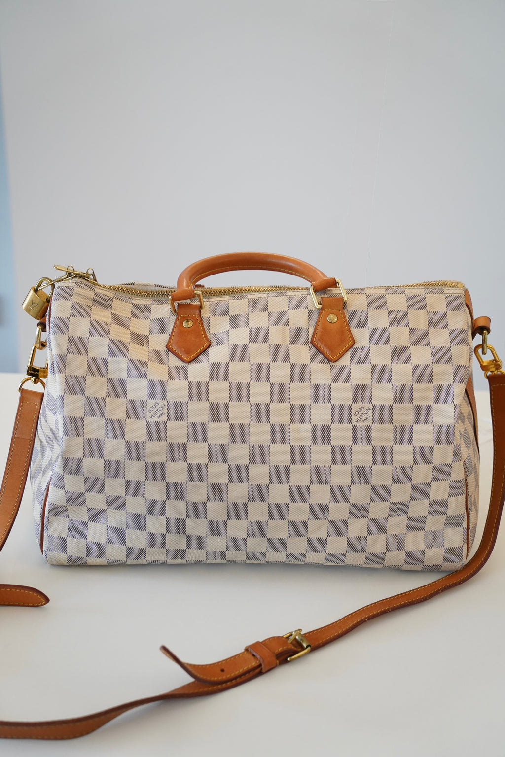 LOUIS VUITTON Speedy Bandoulière 35 Damier Azur Canvas Handtasche