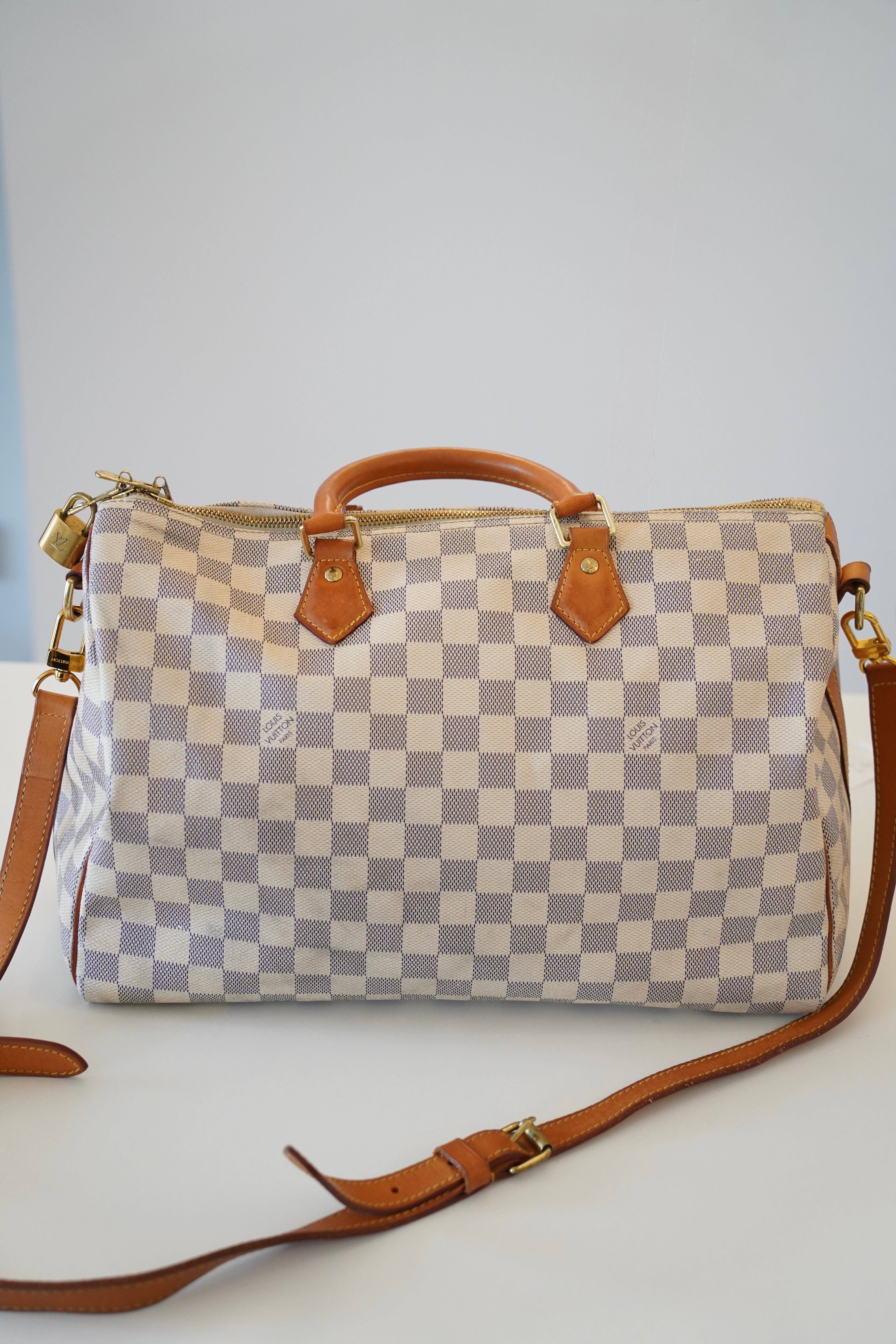 LOUIS VUITTON Speedy Bandoulière 35 Damier Azur Canvas Handtasche