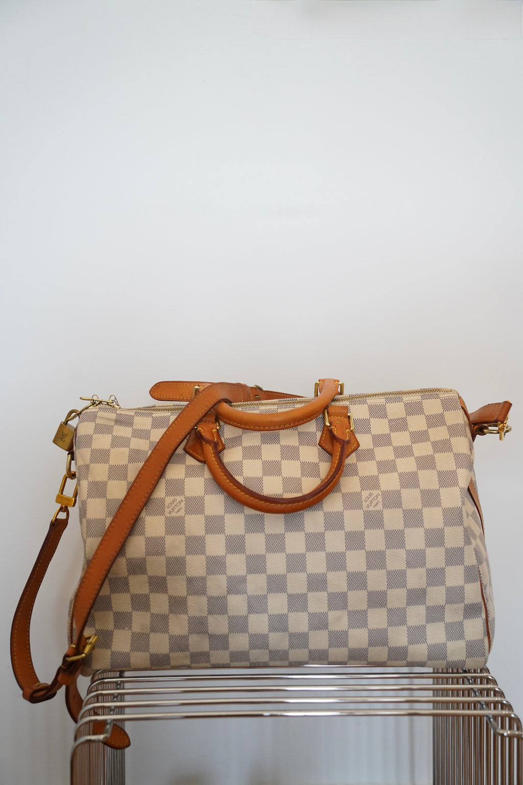 LOUIS VUITTON Speedy Bandoulière 35 Damier Azur Canvas Handtasche