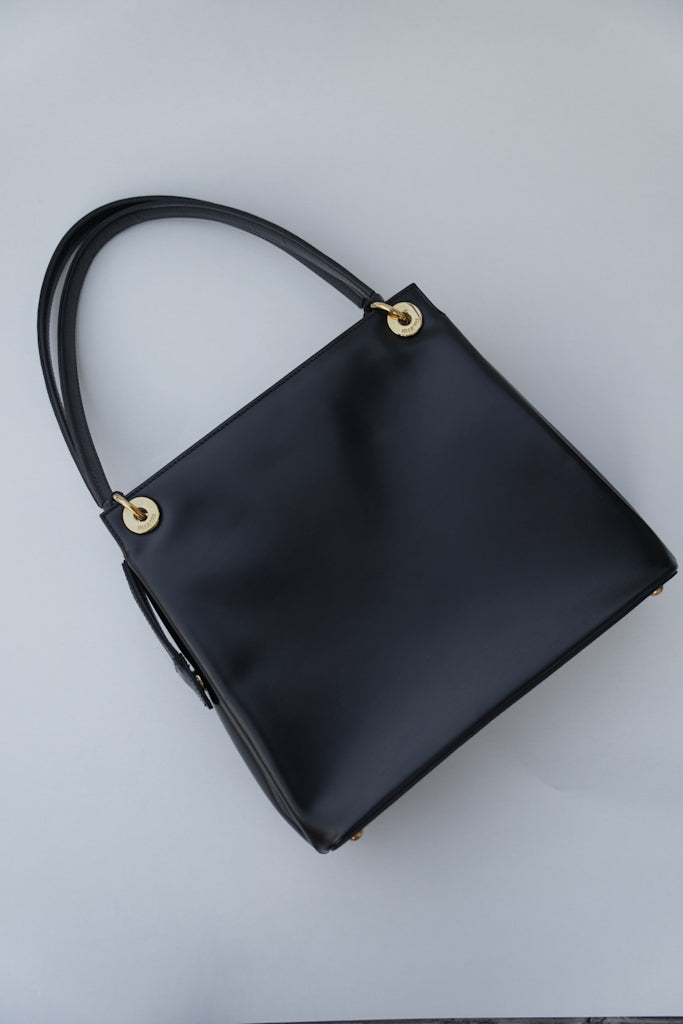 Goldpfeil- Vintage Handtasche Schwarz