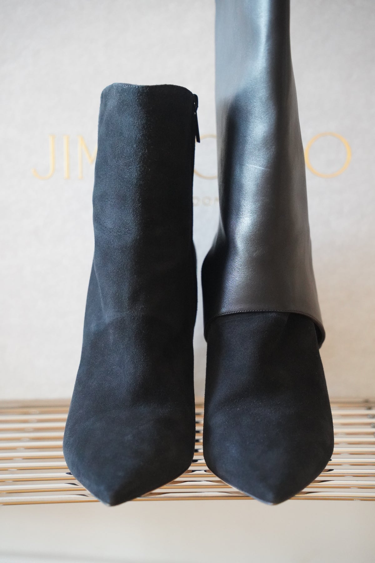 JIMMY CHOO 'Hurley' 2-in 1 Wildleder& Lederstiefel/ Stiefelette | Gr. 40