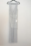 BLAUMAX KLEID 100%Leinen | schwarz- weiß gestreift| Gr. S