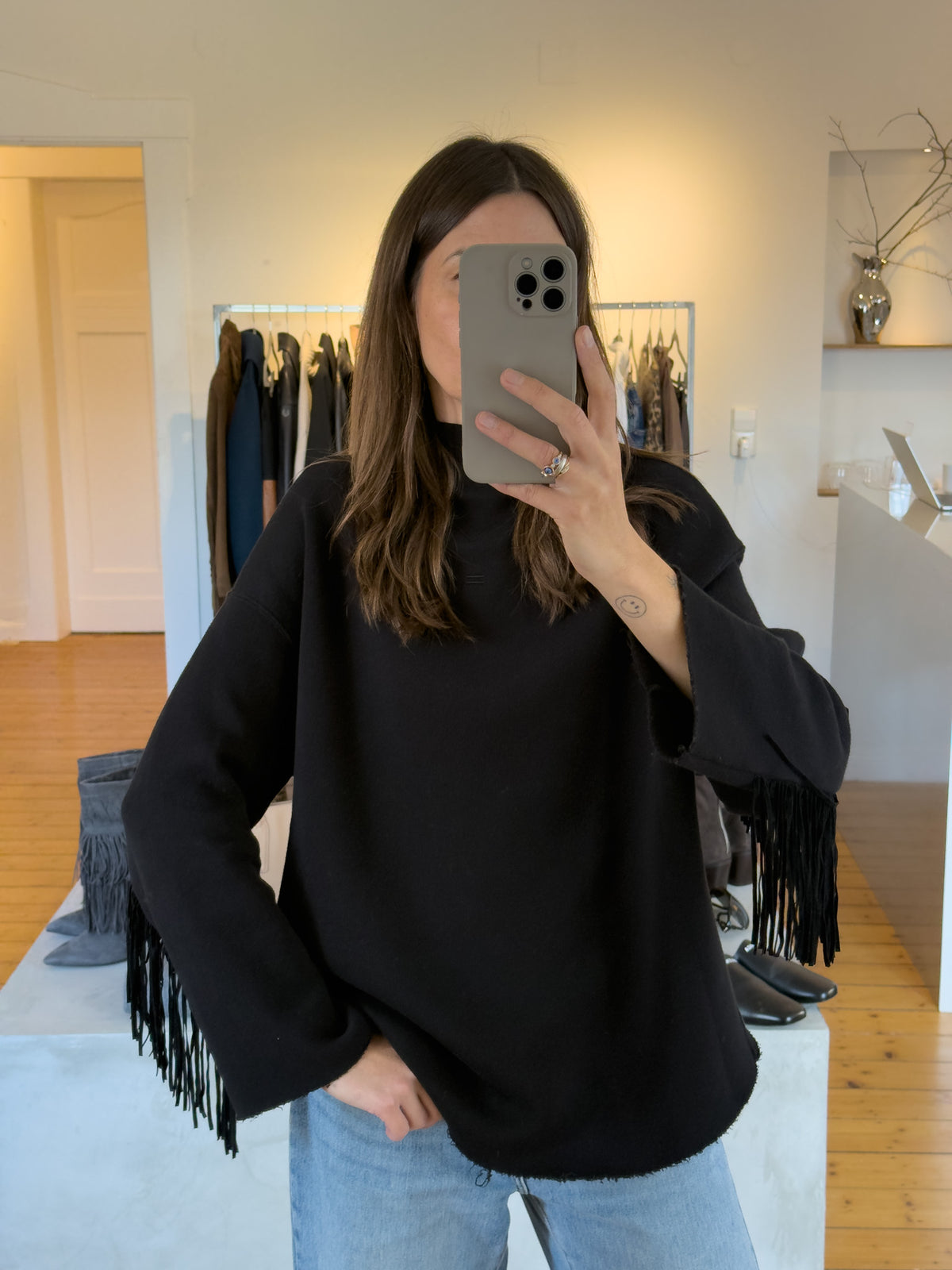 10Days Pullover mit Fransen an Ärmeln | Gr. S