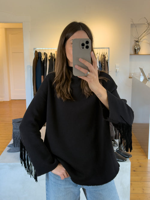 10Days Pullover mit Fransen an Ärmeln | Gr. S